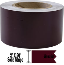 2" x 50' Two Inch Roll of Solid Premium Accent Stripe in many colors