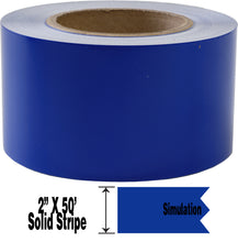 2" x 50' Two Inch Roll of Solid Premium Accent Stripe in many colors