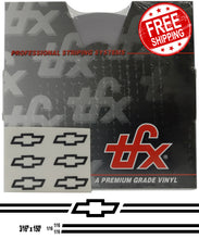 Large Chev Bowtie Stripe Kit w/ 3/16" X150' roll - 6 Chev Bowtie logos avail in many colors