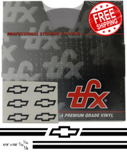 Large Chevy Stripe Kit w/ 4/16" X 150' roll - 6 Bowtie logos avail in many colors