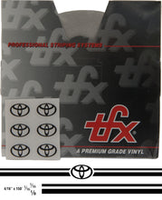 Large Toyota Stripe Kit w/ 4/16" X 150' roll - 6 Toyota logos avail in many colors