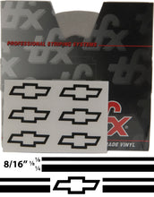 Large Chevy Truck Stripe Kit w/ 8/16" X150' roll - 6 Bowtie logos avail in many colors