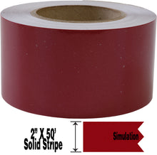 2" x 50' Two Inch Roll of Solid Premium Accent Stripe in many colors