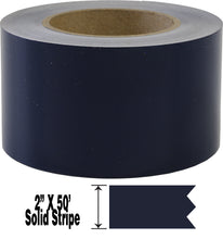 2" x 50' Two Inch Roll of Solid Premium Accent Stripe in many colors