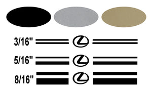 Stripe Kits for Lexus avail in 3 colors and 3 stripe configurations