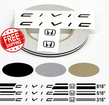 Stripe Kits for Honda CIVIC avail in 3 colors and 3 stripe configurations