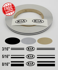Stripe Kits for KIA's avail in 3 colors and 3 stripe configurations